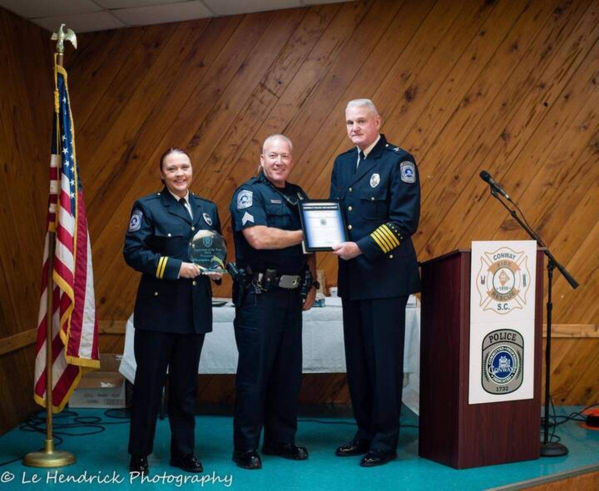 Sgt. Chris Johnson of the Conway Police Department suffered severe injuries and lost his home in a fire on Saturday.