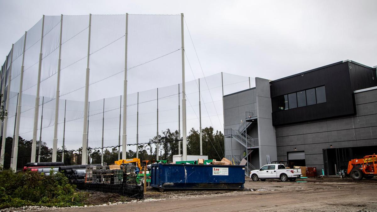The new Topgolf building is under construction at the southeast corner of 29th Avenue and Robert Grissom Parkway, with a projected early 2019 opening.