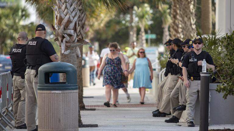 Few bikes, heavy police presence highlight first day of Bikefest on Ocean Boulevard