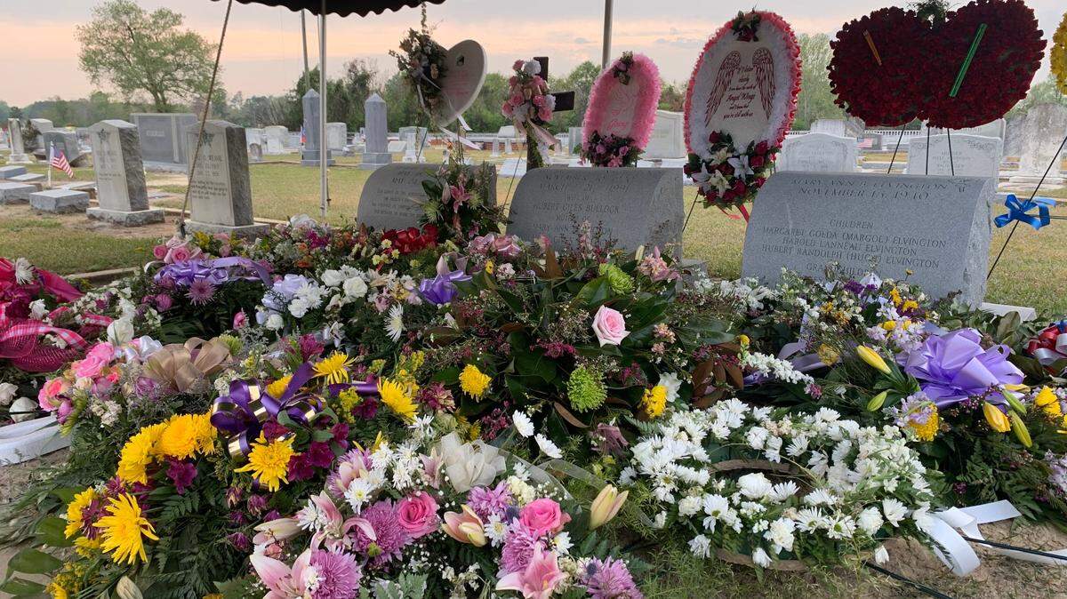 The grave site of Mary Ann Elvington in Nichols, SC.