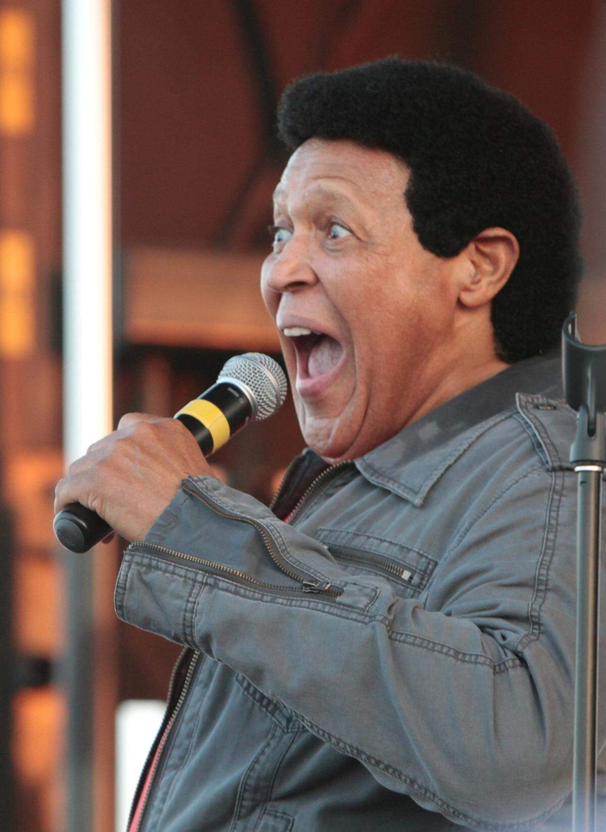 Chubby Checker performs on the main stage during the Beach Music Festival in downtown Myrtle Beach Saturday. Performers include The Spinners, The Embers, The Catalinas, Atlantic Groove, The Craig Woolard Band and Too Tight. Photo by Matt Silfer for The Sun News.