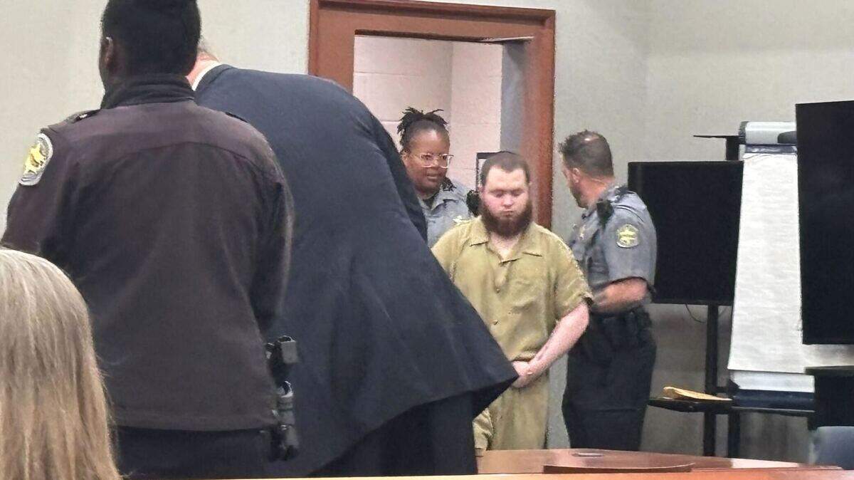 William Cody Perritt walking into court on May 6, 2025. He pleaded guilty to voluntary manslaughter after evidence showed he shot his girlfriend in the head.