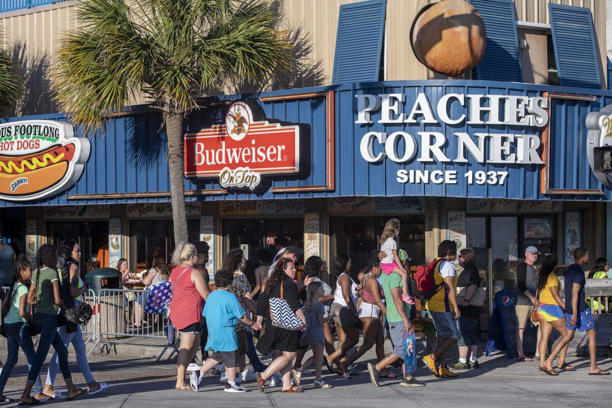 Though barricades were in place, this Saturday of Memorial Day weekend looked much different from years past. With Bike Fest postponed, family groups, some wearing masks walked Ocean Boulevard. May 23, 2020