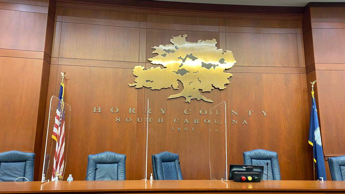 The dais in Horry County Council chambers.