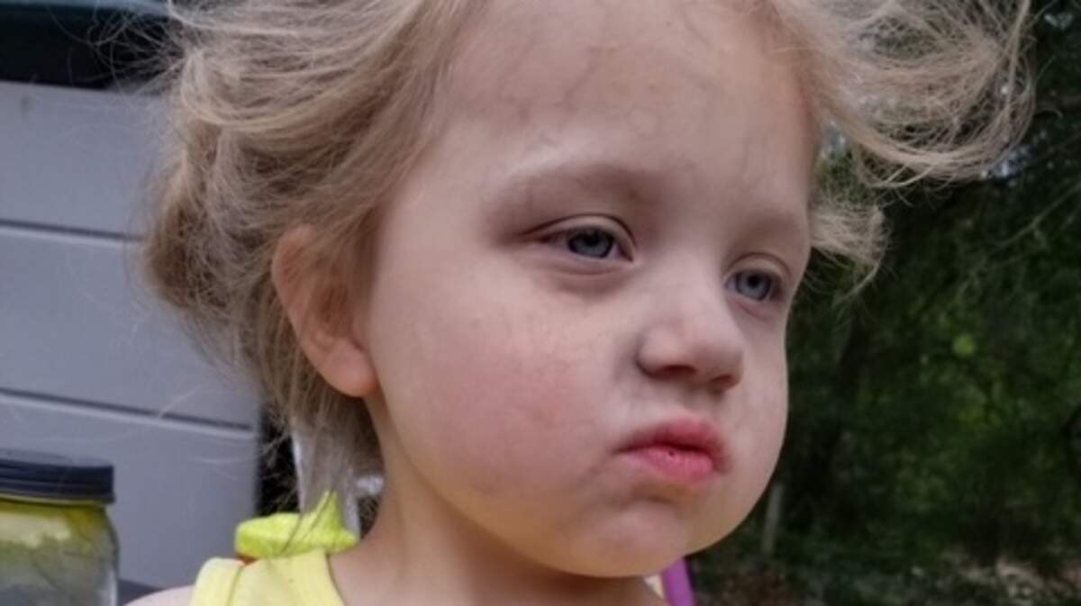 Collins Elizabeth “Lenny” Lusk was last seen playing in a backyard sandbox shortly after 7 p.m. She is wearing a dark pink T-shirt and light pink leggings.