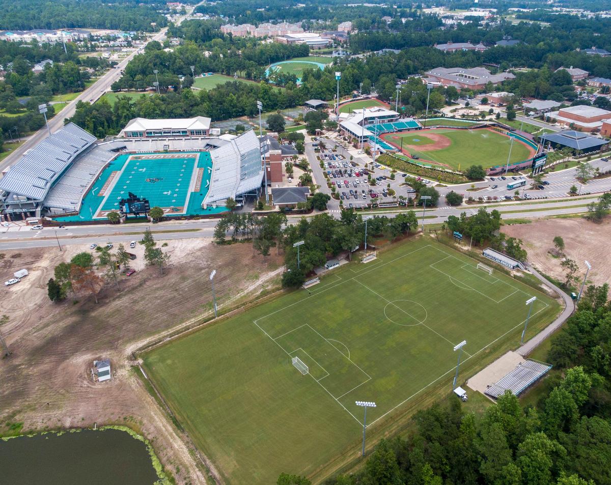 Coastal Carolina University has plans to replace its existing soccer field (pictured) with a $5 million soccer complex across U.S. 501.