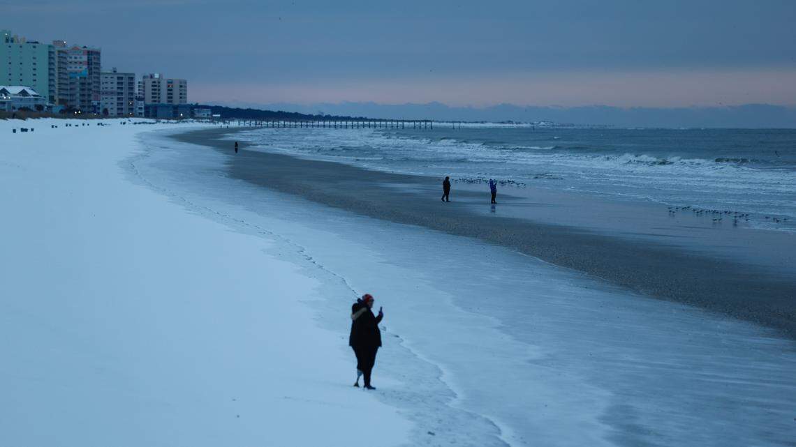 Residents and visitors to the Myrtle Beach area woke to heavier snowfall than was initially forecast on Wednesday, Jan. 22, 2025.