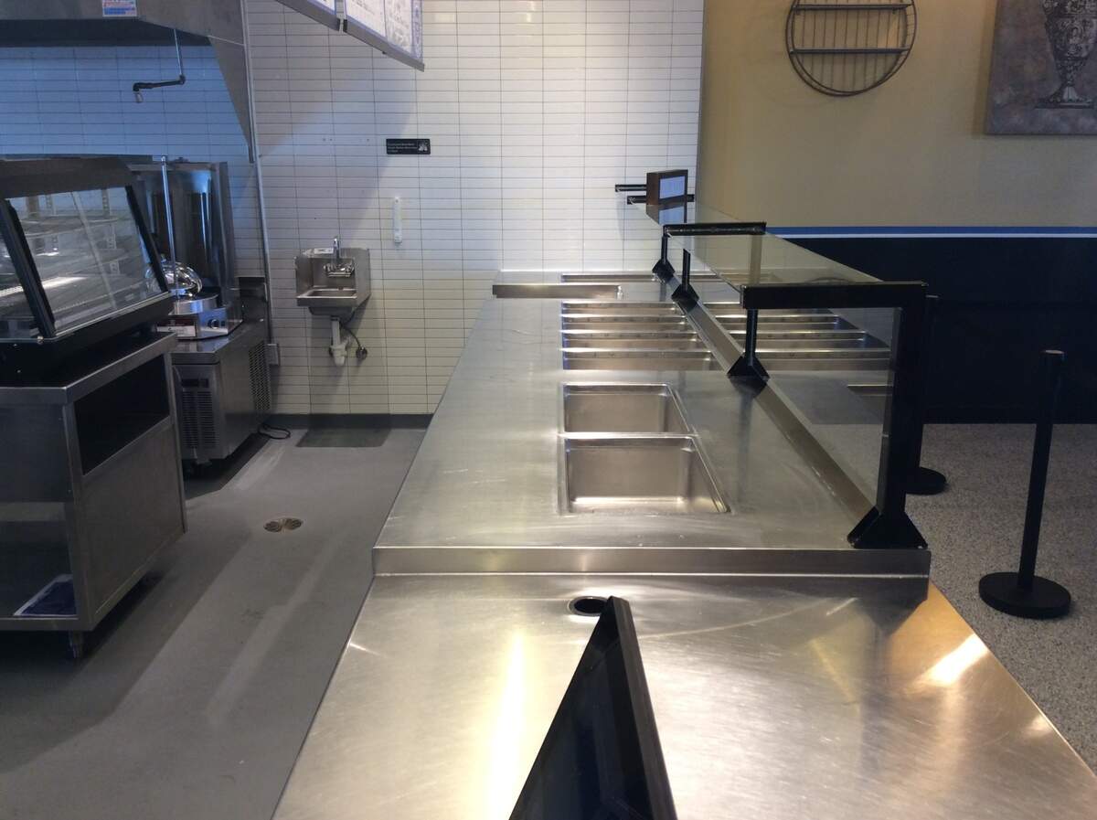 Food will be served to customers at the front counter at Opa Opa Taverna, a Greek fast food restaurant and bakery that is scheduled to open on Aug. 23 in the Village Shops at Grande Dunes in Myrtle Beach. 