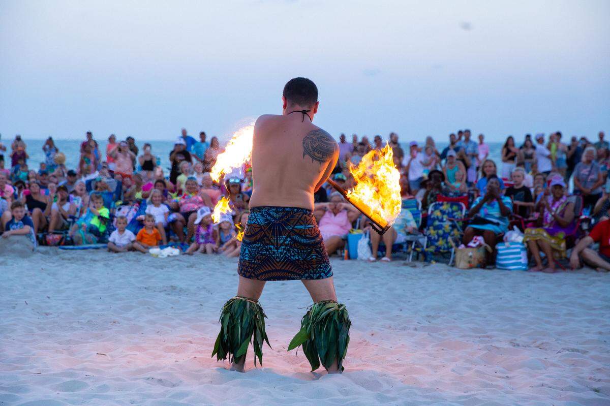 Learn about Polynesian culture and dances at Surfside Beach Hula and Fire Dancer Show.