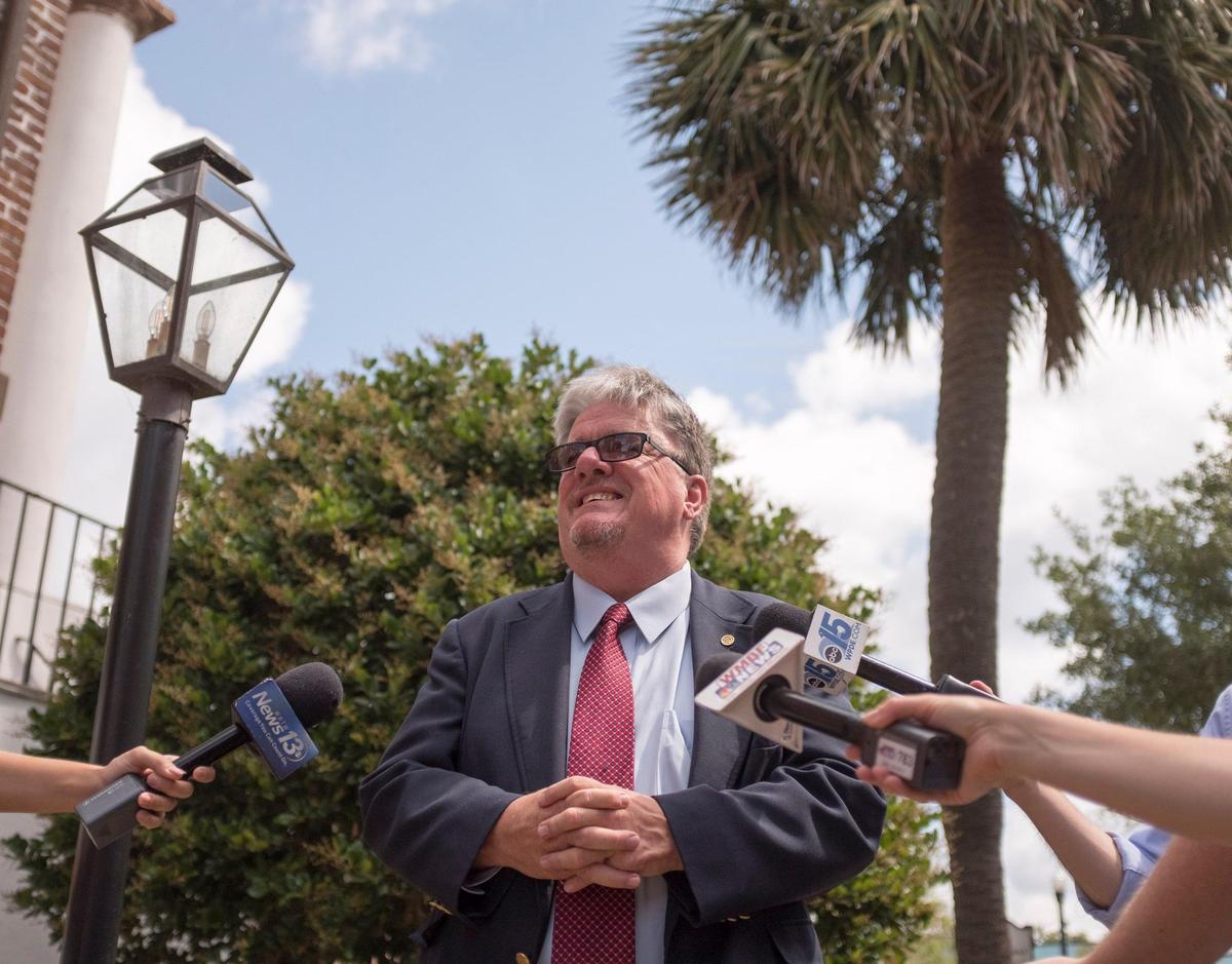 Horry County Chairman Johnny Gardner addresses the press following a conference held by the Horry County League of Cities to protest S.C. House Bill 4597 which give counties such as Horry the responsibility of collecting hospitality fees instead of the cities within. The Horry County League of Cities argue the bill a violation of Home Rule. May 20, 2019.