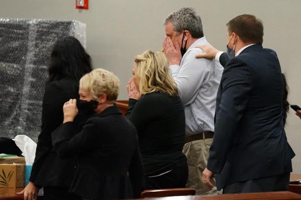 Gary Bennett reacts after he is found not guilty of murder. He spent 17 years in prison for the crime.