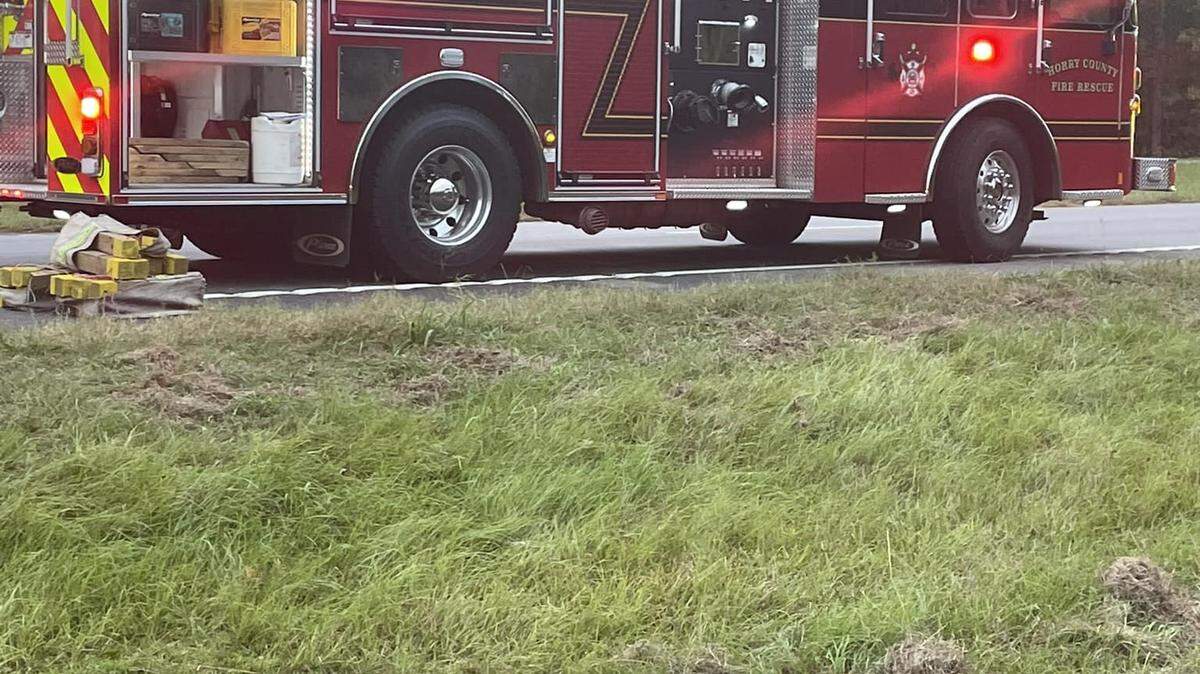 A school bus was part of a two vehicle crash in Horry County Monday. Serious injuries have been reported, but none of the passengers on the bus were hurt. Oct. 3, 2022.