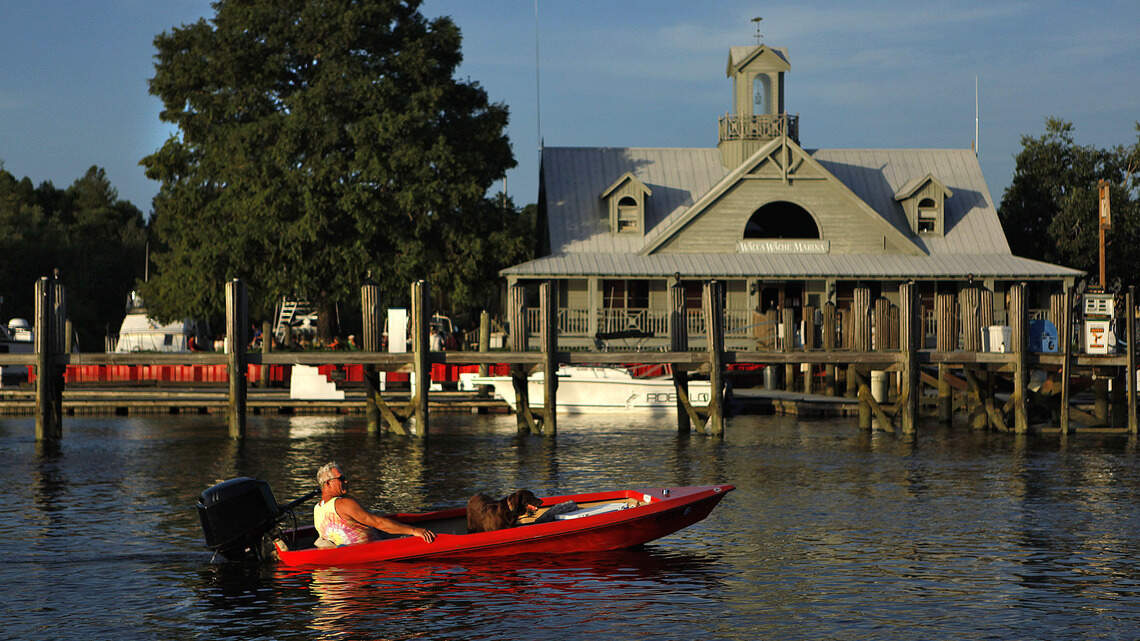 Body found in water after vehicle drove off road near marina in Murrells Inlet