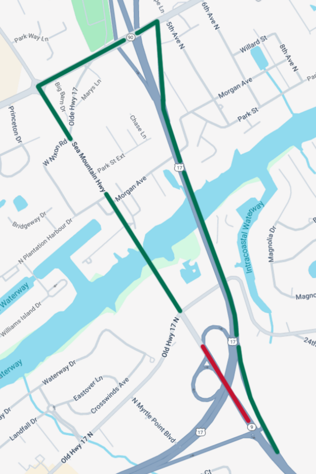 The South Carolina Department of Transportation will reroute northbound traffic on part of S.C. 9.