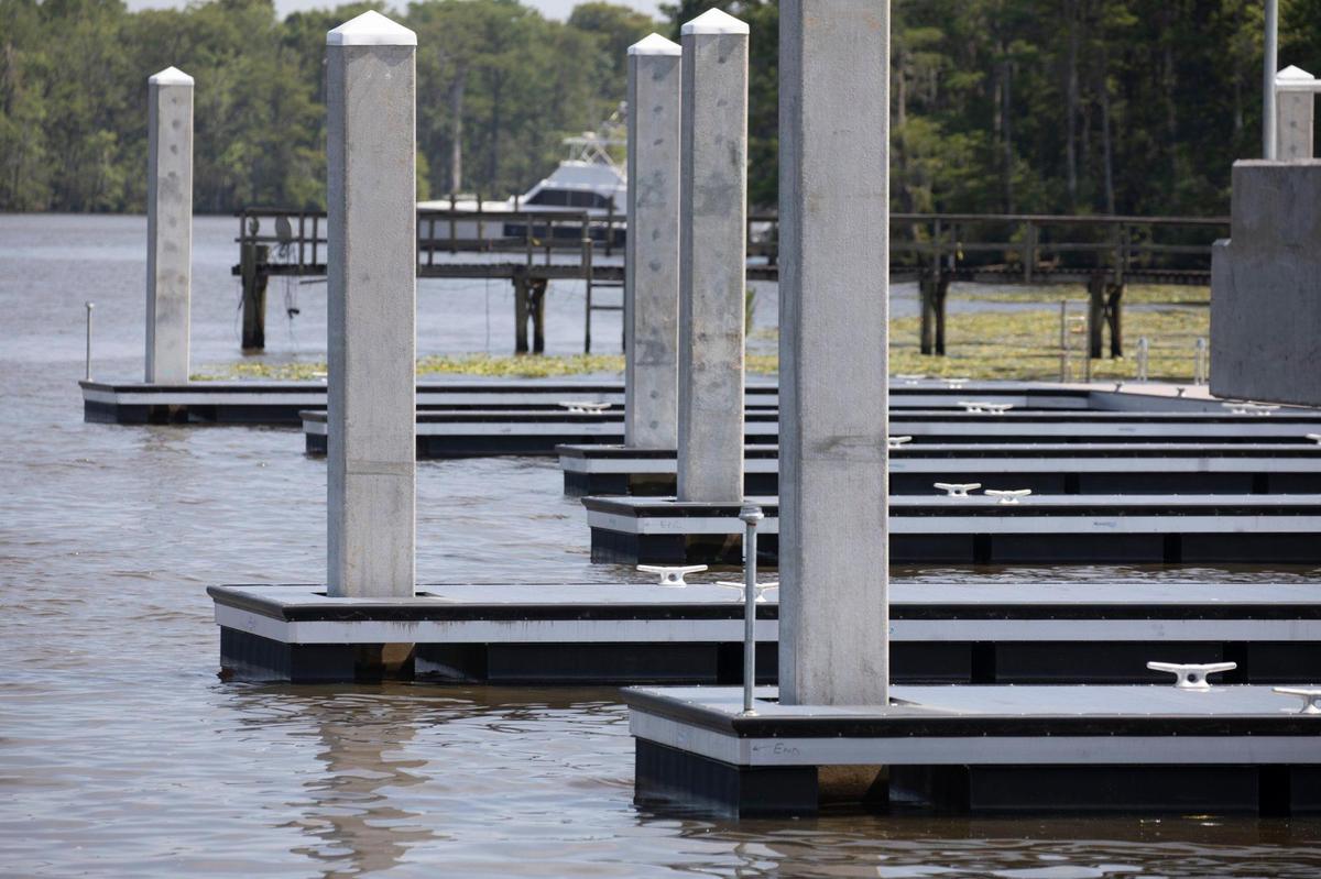 A marine industrial park is nearing completion at adjacent to the Bucksport Marina in Horry County, S.C. The nearly 50-acre industrial park could ultimately be home to boat manufacturers and other marine-related companies and Horry County economic development officials believe they could have tenants lined up in the next year. June 1, 2022.