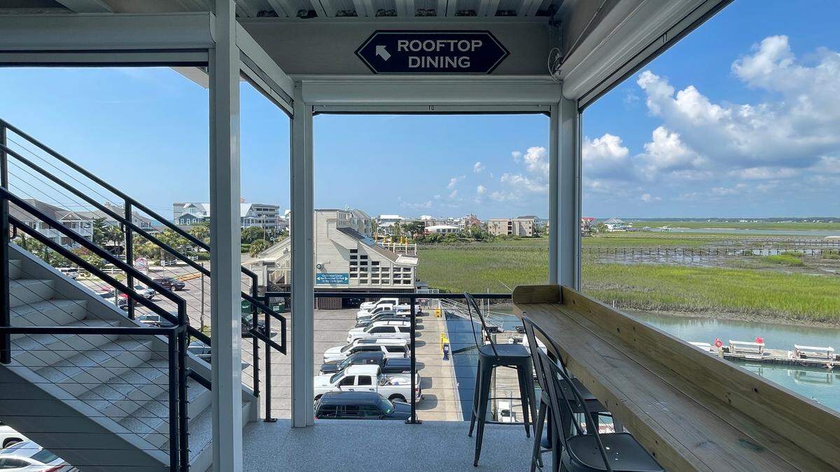 The Quay has two floors overlooking the marina and patrons can get a drink from the rooftop bar.