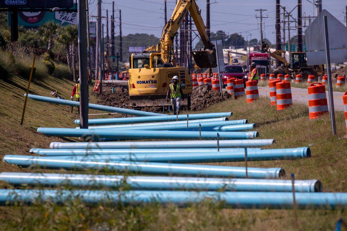 The Fred Nash Boulevard Extension which will widen and connect the road to Harrelson Boulevard is underway. The project is expected to cost $19.3 million, and part of the larger Ride III initiative, a partnership between Horry County and SCDOT. Oct. 4, 2023.