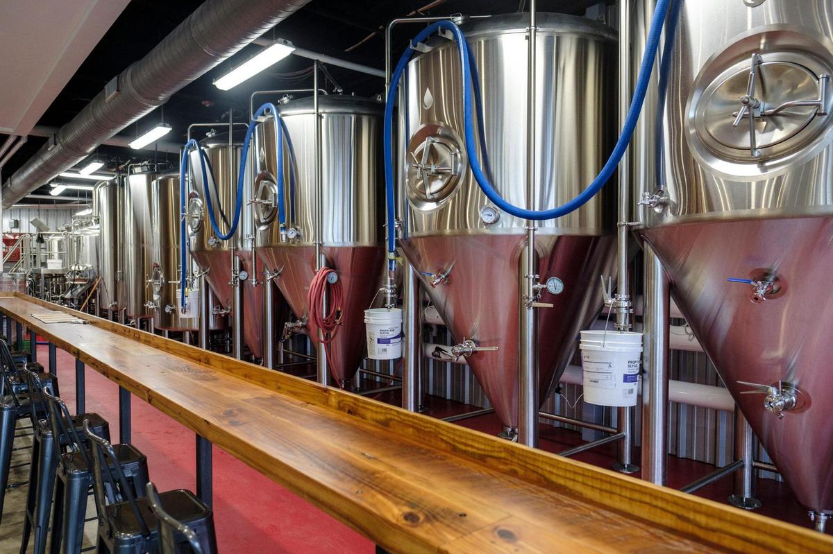 The Grand Strand Brewing Co. bar and restaurant is scheduled to open on Feb. 23 on 8th Ave. North in Myrtle Beach. The business will initially feature six beers that are all brewed in the building.. February 12, 2021.