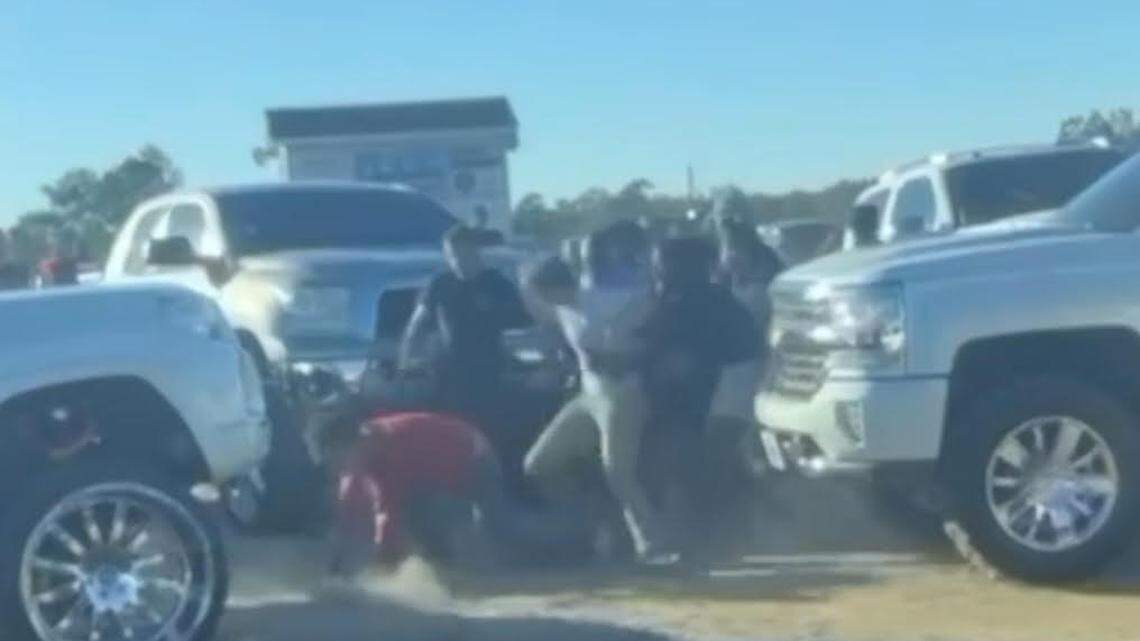 Three people were hospitalized after a shooting at a Loris-area truck meet. Screenshot from TikTok video, posted by user @tsheisty5. Oct. 22, 2023