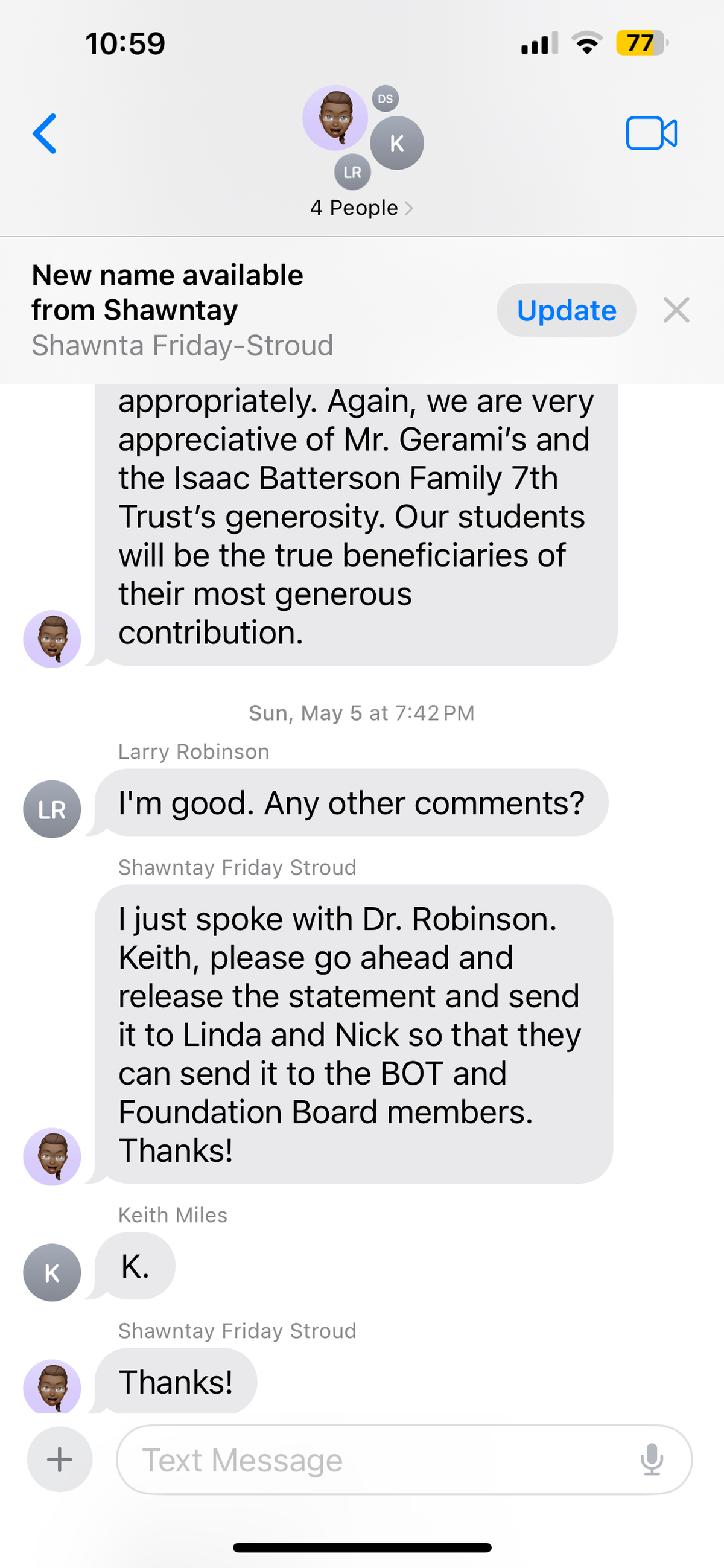 FAMU President Larry Robinson approves response to skepticism surrounding historic gift from Gregory Gerami.