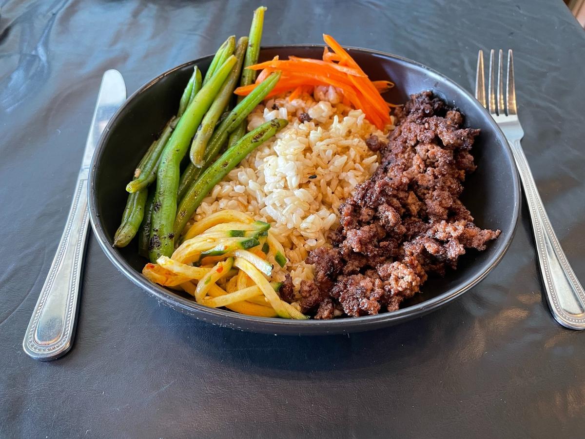The bulgogi bowl, a new dish at Winna’s Kitchen. On December 28, a corroded upstairs water heater flooded the dining room of the downtown Myrtle Beach restaurant. They reopened after three months with a new menu. March 8, 2023.