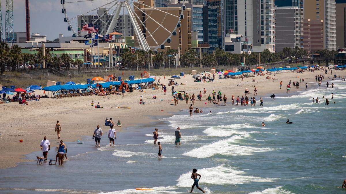 The Myrtle Beach skyline as seen from the 2nd Avenue Pier. The week of Memorial Day marks the unofficial beginning of the tourist season along Grand Strand Beaches. May 31, 2022.