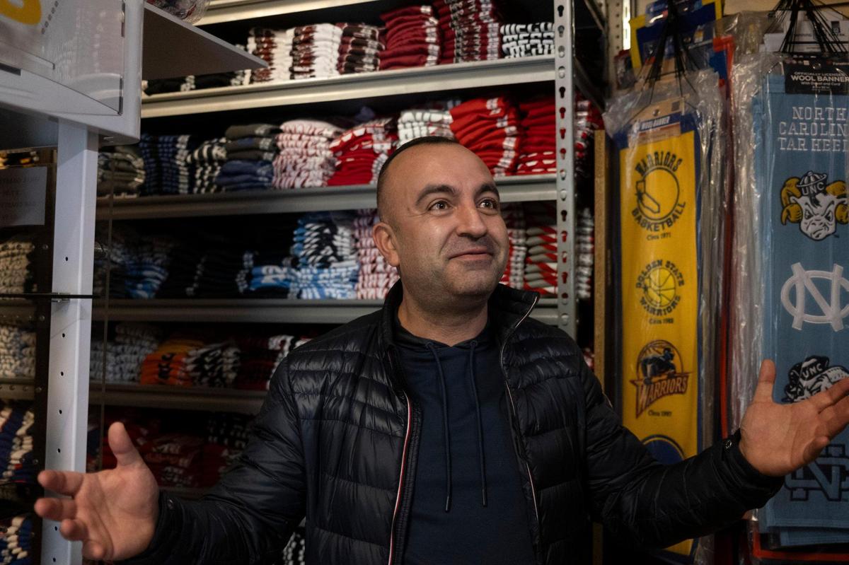 Mikael Mkhoyan is the owner of Sports Fanatics and Hat Fanatic at Broadway at the Beach in Myrtle Beach, S.C. His stores are one of many at Broadway at the Beach that were renovated this winter. Feb. 8, 2024.