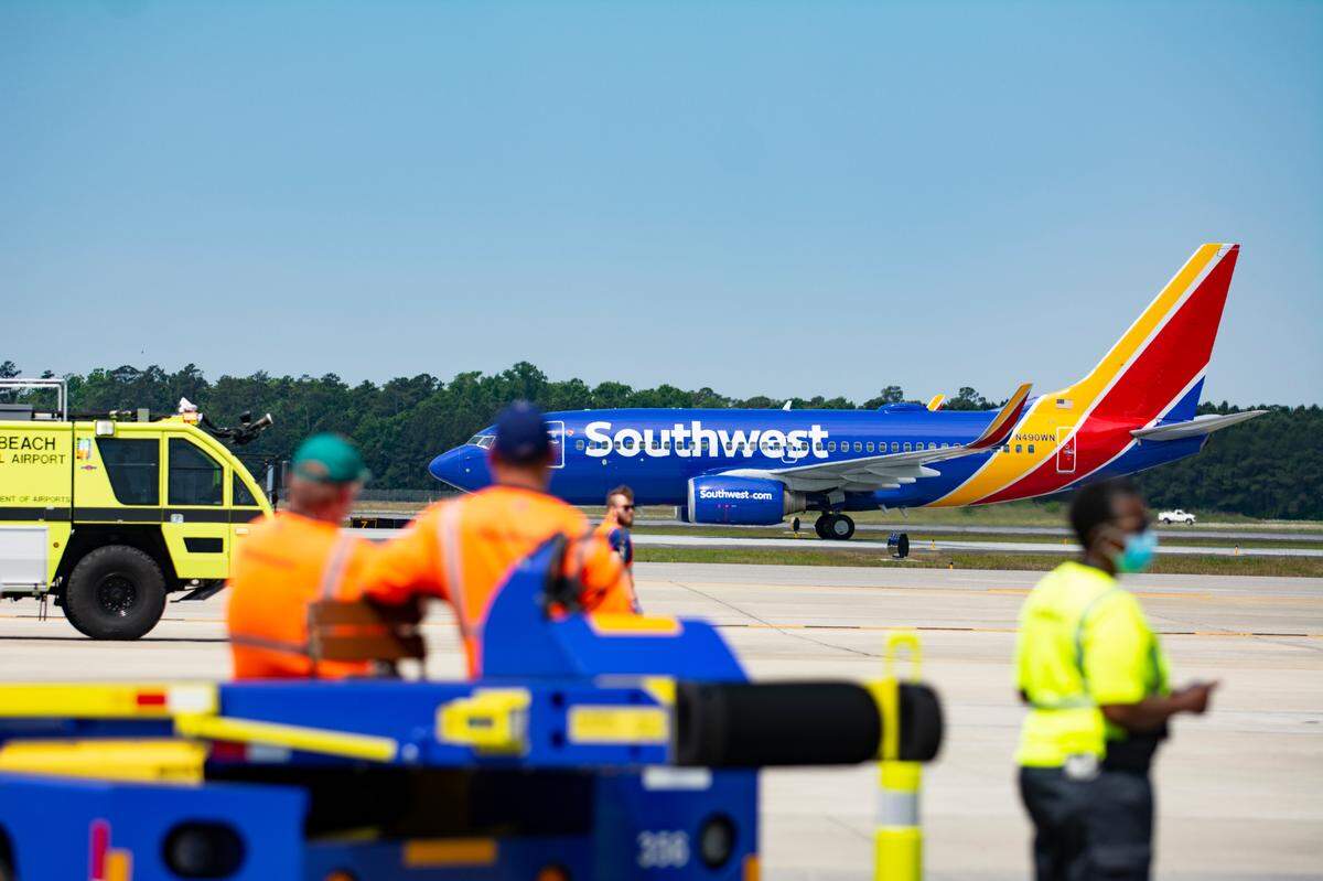 Southwest Airlines’ inaugural flight to Myrtle Beach International Airport arrived Sunday, May 23, 2021 from Baltimore. State leaders, tourism officials and local mayors heralded Southwest’s arrival as a great boost for the Grand Strand economy.