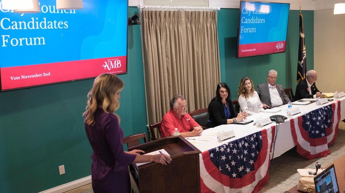 Destination North Myrtle Beach hosted a City Council Candidates forum where participants answered questions about their views on how best to govern the City of North Myrtle Beach. Oct. 13, 2021.
