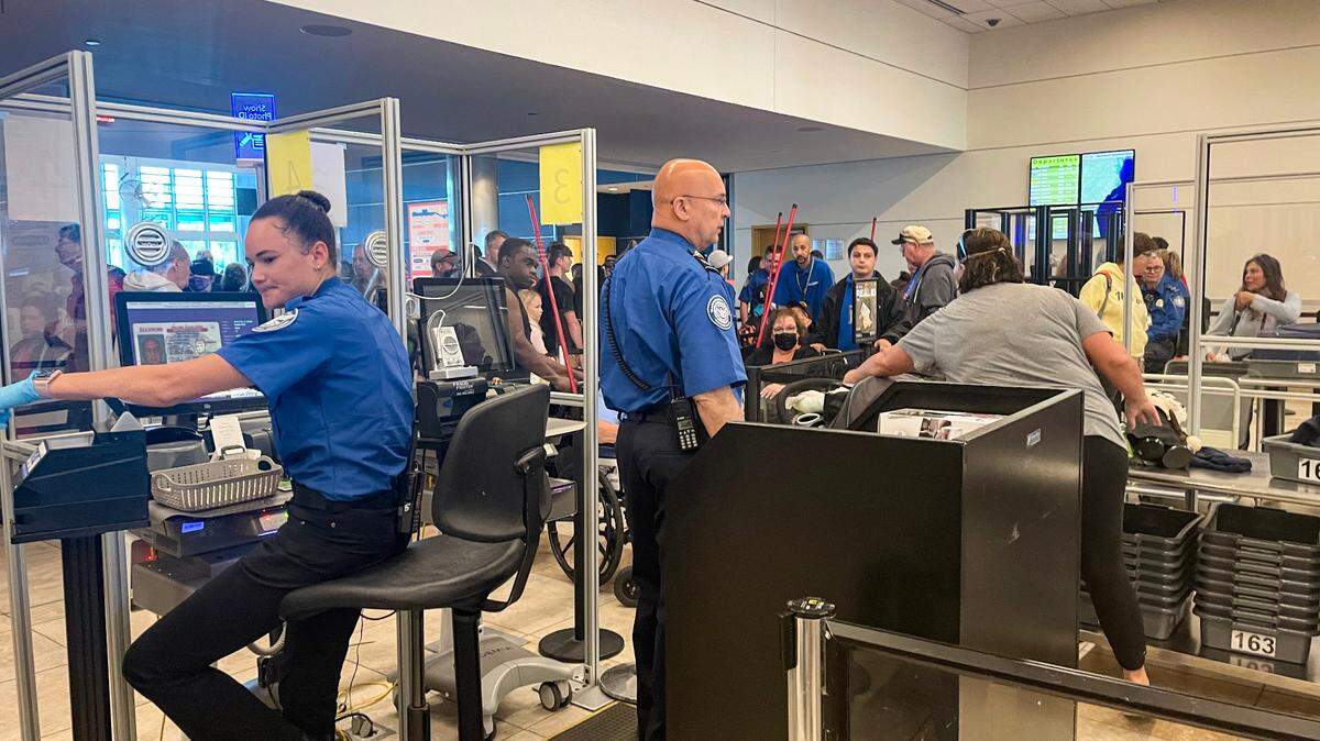 None of the Transportation Security Administration workers observed by The Sun News on Saturday, April 23, 2022, at Myrtle Beach International Airport wore masks. A federal judge had struck down the federal COVID-19 mask mandate five days earlier.