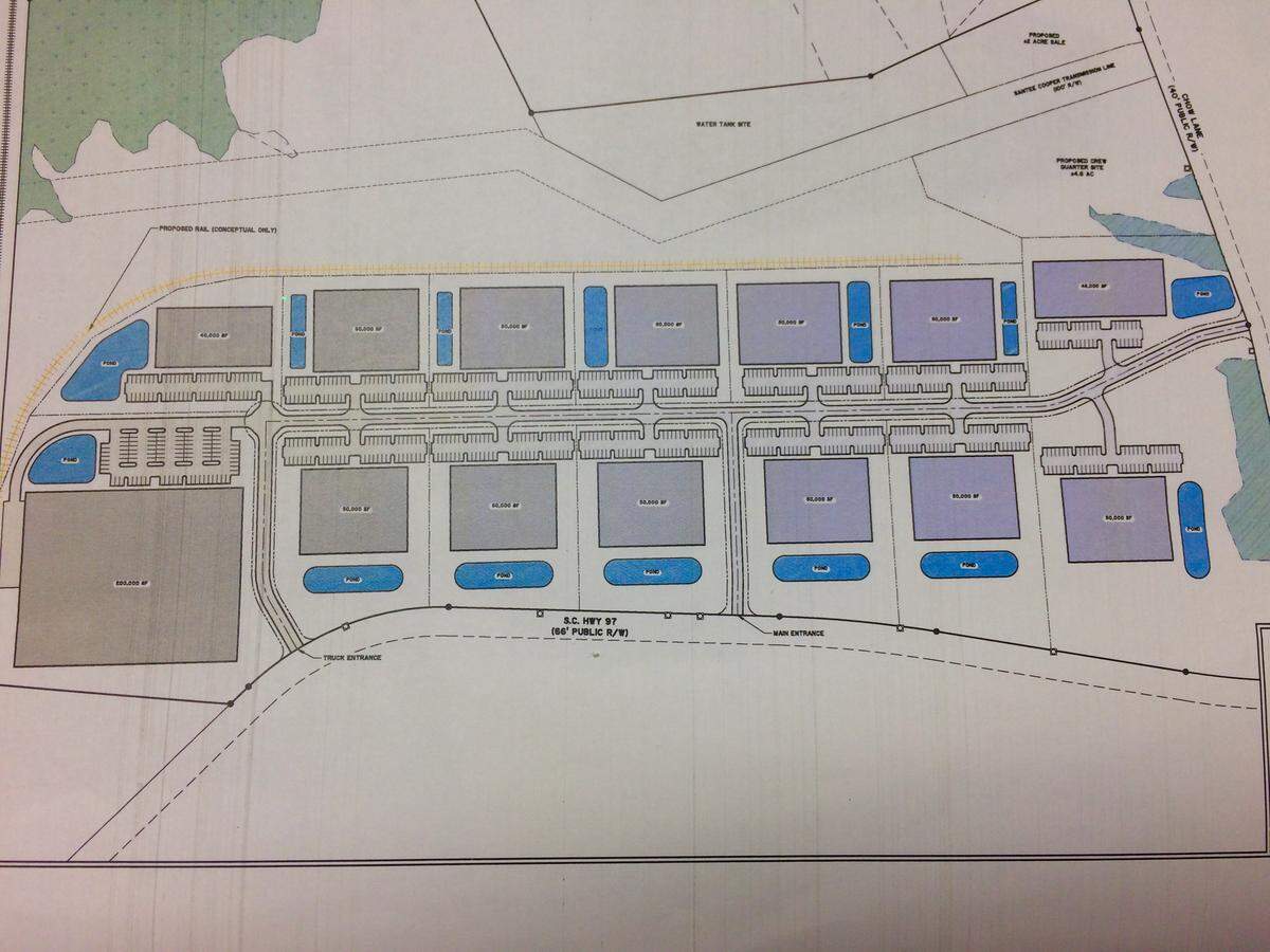A conceptual plan shows the maximum possible build-out of the Ascot Valley Industrial Park.