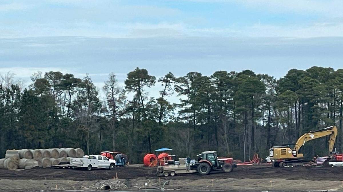 Construction continues along Carolina Bays Parkway in the Myrtle Beach, SC area.