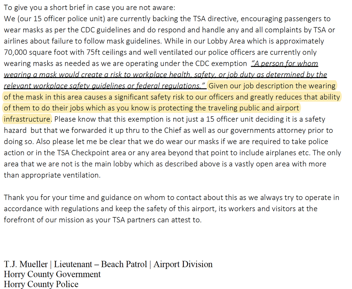 Emails obtained by the Freedom of Information Act show how the Horry County Police Department tried to get around the federal mask mandate Myrtle Beach International Airport.