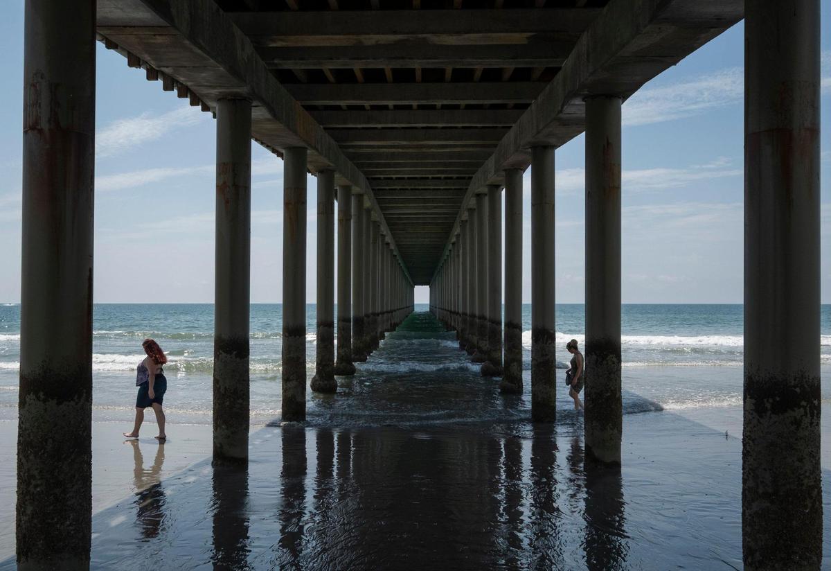 The Springmaid Pier has been rebuilt following storm damage from Hurricane Matthew in 2016. The structure, 1,060 feet long and 24-feet wide was built with concrete and steel in four sections to more easily repair future storm damage. The pier is expected to open July 4th weekend 2020. July 2, 2020