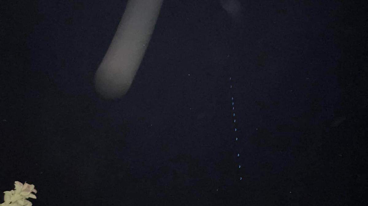 Mike Fleming of Myrtle Beach took this photo Saturday night of a train of lights that appeared in the sky over the Myrtle Beach area. Many people took to social media asking what the lights were. Turns out they are Starlink Internet satellites.