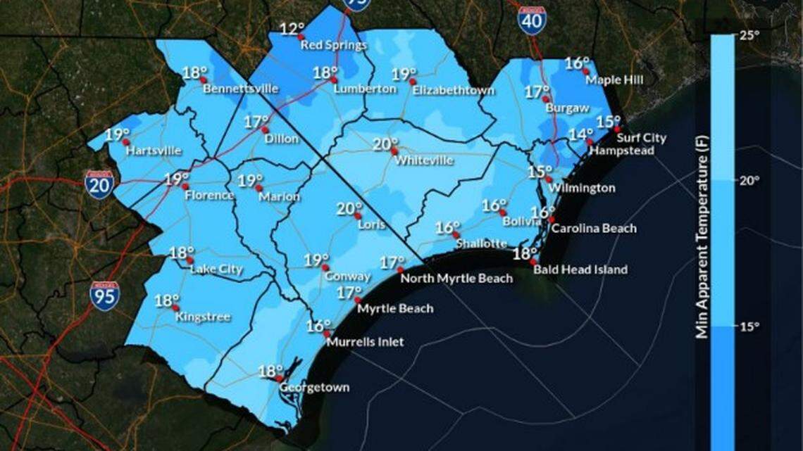 Myrtle Beach area to get blast of cold, with temps dropping into the teens