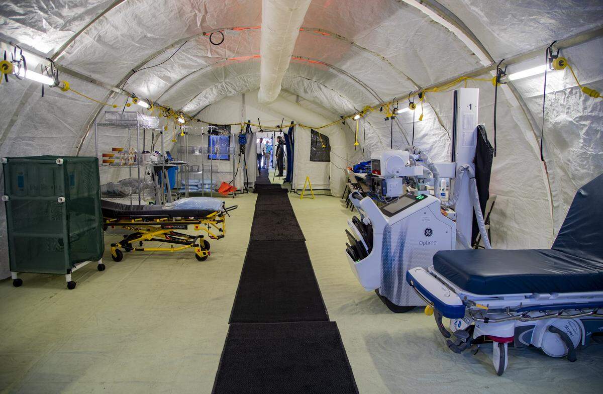 A look inside of Grand Strand Regional Medical Center’s Blu Med tent system, located at the hospital in Myrtle Beach. The tents will be utilized in Grand Strand Regional’s efforts to protect hospital workers and patients from the spread of the COVID-19 coronavirus.