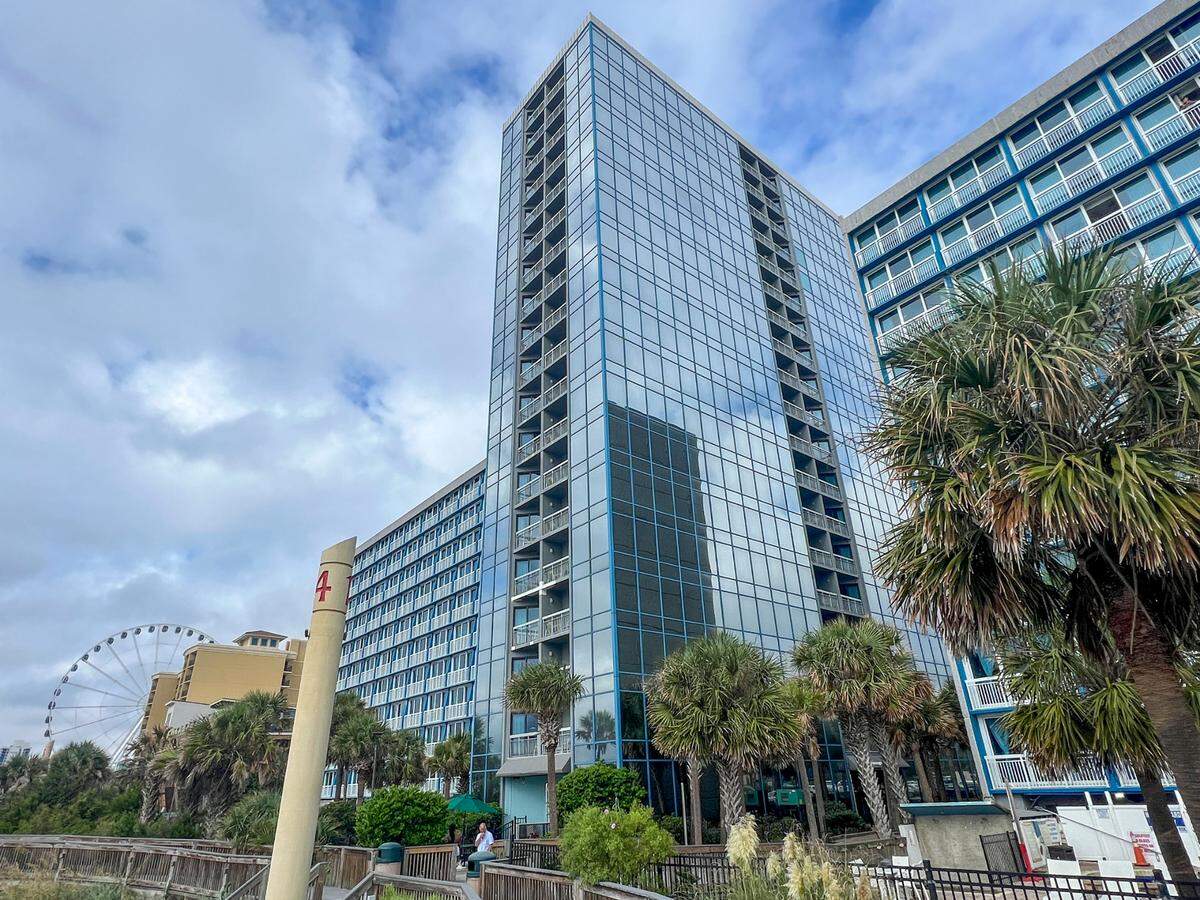 The Yachtsman Resort is distinctive for it’s glass towers on the Myrtle Beach ocean front. Sept. 13, 2024.