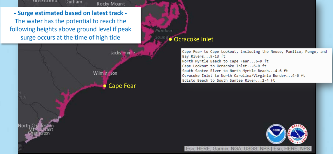 Storm surge from Hurricane Florence