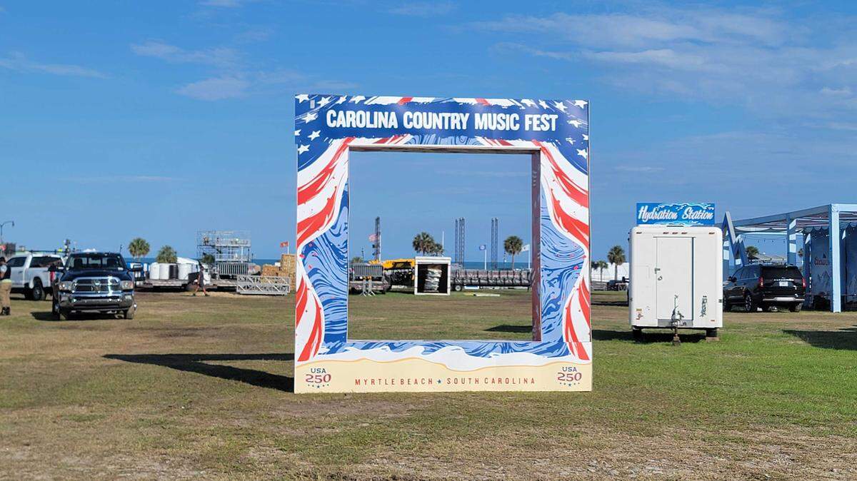 Crews worked to set up stages, vendors, bathrooms and more for the Carolina Country Music Fest on Monday, June 1, 2026.