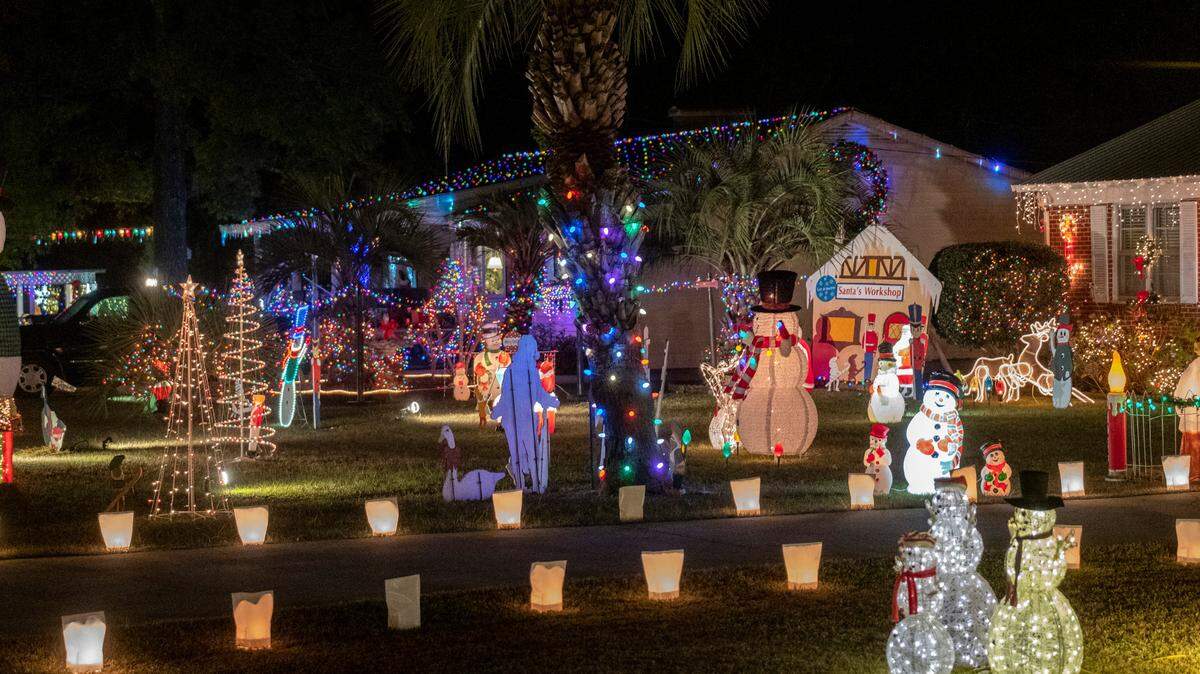 Many homes along Sessions Street in Conway are decorated for the Christmas Holidays. Towns around the Myrtle Beach area have begun decorating for the holidays with many festivities scheduled throughout Horry County, S.C. this season. November 25, 2022.