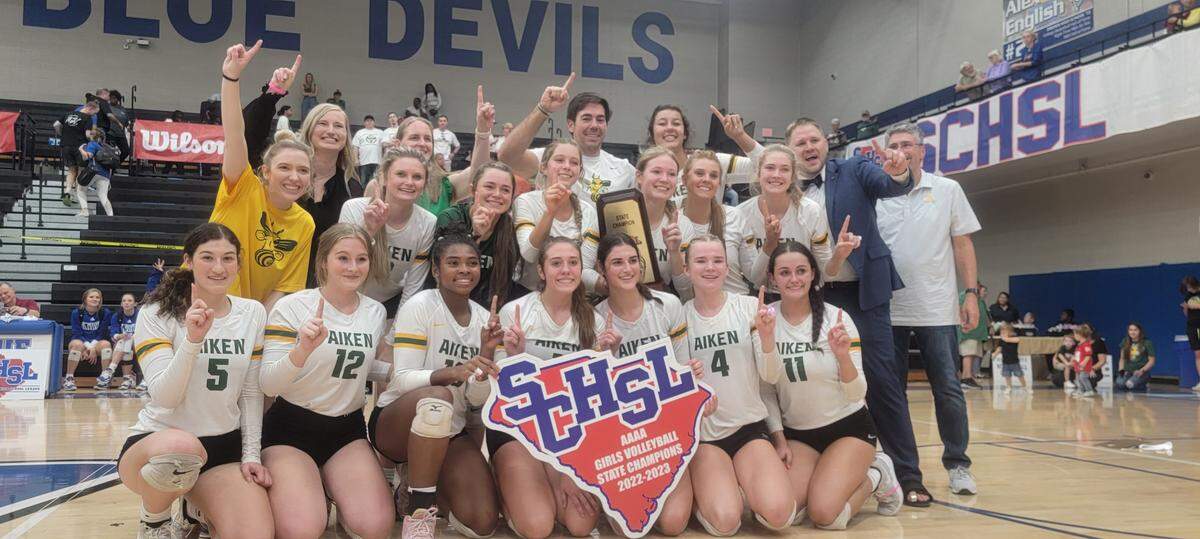Aiken won the SC High School League Class 4A volleyball championship on Saturday.