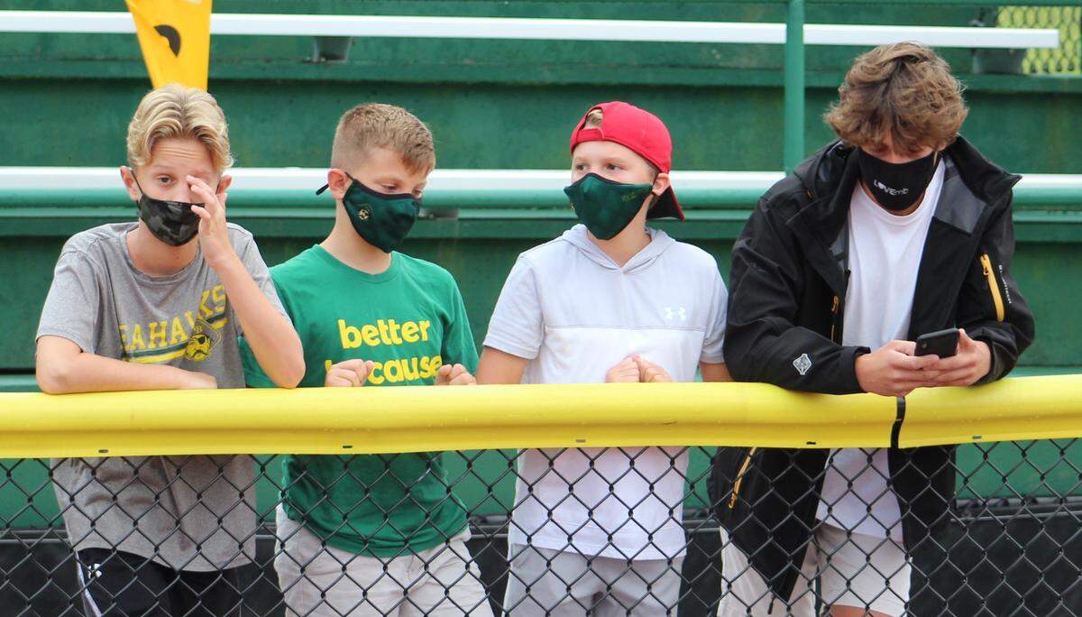 Masked and socially distant fans take in Myrtle Beach’s scrimmage against Carolina Forest at Doug Shaw Memorial Stadium.