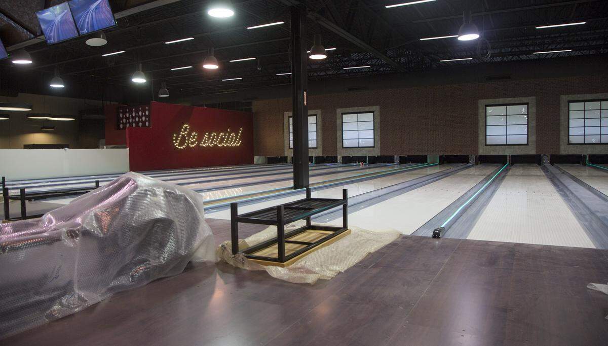 A look down the lanes inside the new 810 Bowling entertainment center at the Market Common in Myrtle Beacjh, S.C. The new upscale venue's grand opening will be June 14, 2018.