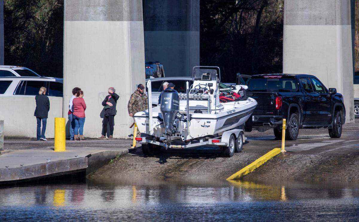 A boat is launched from the T.Craig Campbell Boating Facility in Little River S.C. as the search continues for Tyler Doyle. This is the eleventh day of searching for the duck hunter after his boat took on water while hunting near the Little River jetties. February 6, 2023.