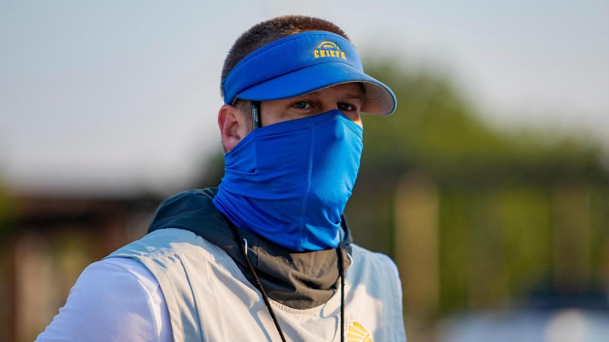 North Myrtle Beach head coach Matt Reel speaks with The Sun News in the parking lot of North Myrtle Beach High School Monday morning in Little River as players begin to show up for their offseason conditioning program amidst the ongoing coronavirus pandemic.