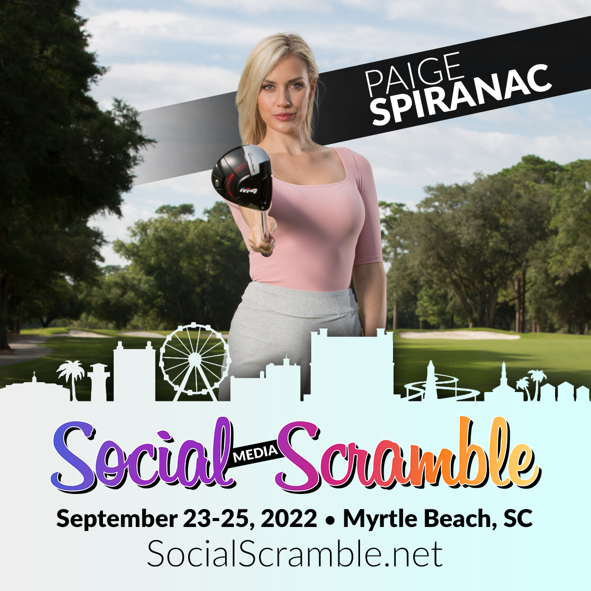 PlayGolfMyrtleBeach.com will host the inaugural “Social Scramble,” a three-day event for some of golf’s leading social media influencers and their fans featuring Paige Spiranac.