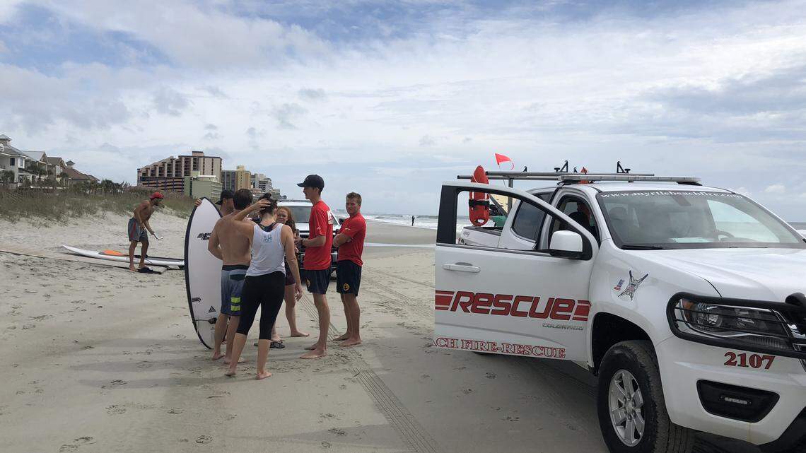Myrtle Beach Fire Rescue cut off all surfing as of around 11 a.m. Thursday morning ahead of Hurricane Florence’s arrival.