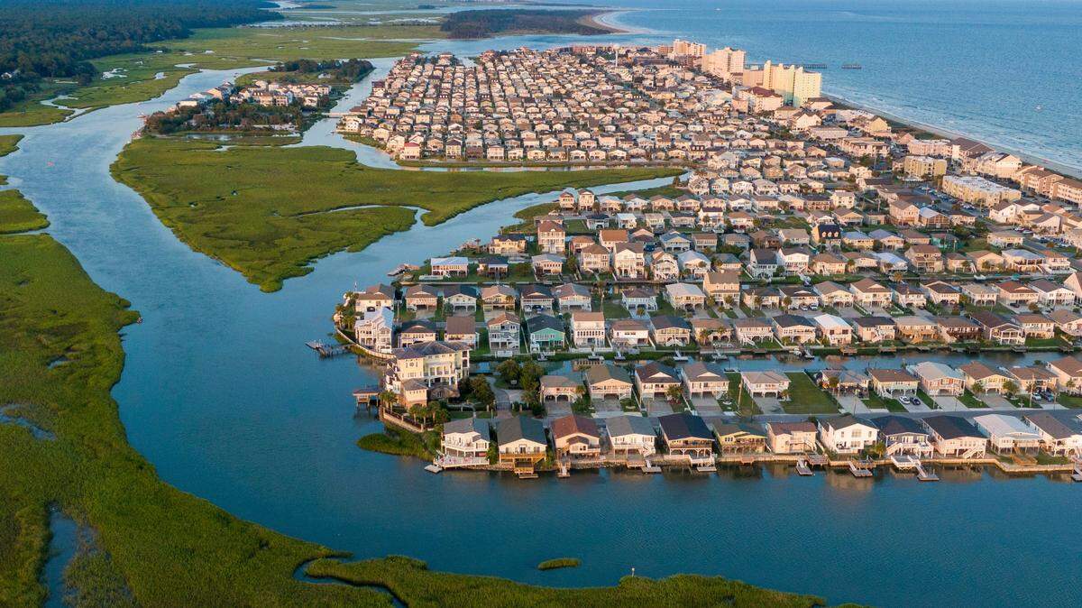 Homes along the canals of Hog Inlet in the Cherry Grove section of North Myrtle Beach. Aug. 11, 2021.