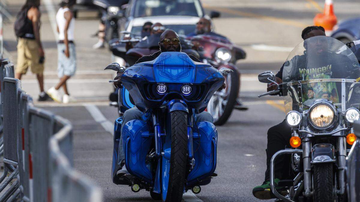 Bikers combined with tourists along the Grand Strand on Friday,  May 22, as Atlantic Beach Bike Week and Memorial Day weekend marked the beginning of the Myrtle Beach tourist season.